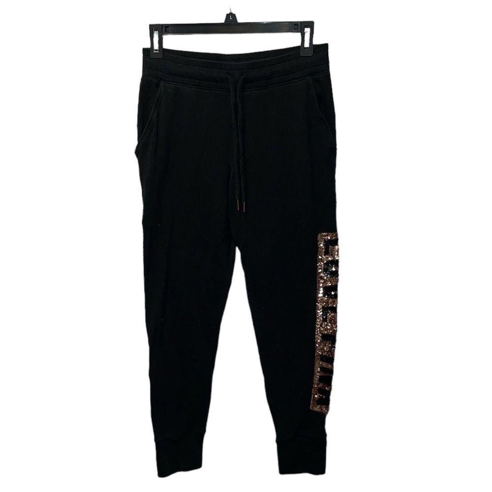 Victoria’s Secret PINK love pink sequin black joggers size S